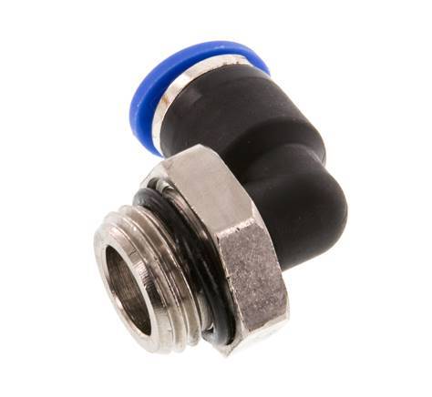 Racor de 6mm x G1/4'' 90deg con rosca macho Latón/PA 66 NBR Manguito corto giratorio [2 piezas]