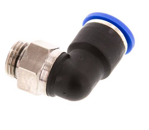 Codo de 90 grados 10mm x G1/4'' con rosca macho Latón/PA 66 NBR Manguito corto giratorio [2 piezas]