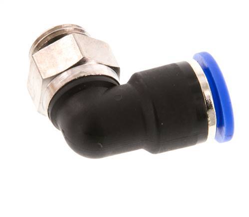Codo de 90 grados 10mm x G1/4'' con rosca macho Latón/PA 66 NBR Manguito corto giratorio [2 piezas]