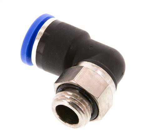 Codo de 90 grados 10mm x G1/4'' con rosca macho Latón/PA 66 NBR Manguito corto giratorio [2 piezas]