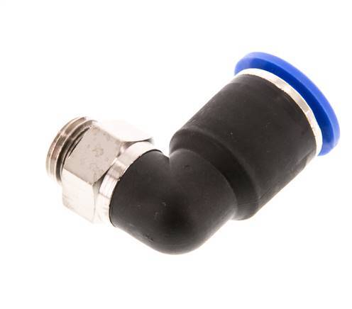Codo de 90 grados 12mm x G1/4'' con rosca macho latón/PA 66 NBR manguito corto giratorio [2 piezas]