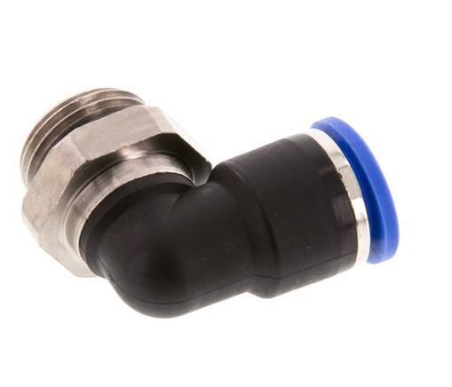 Codo de 90 grados 10mm x G3/8'' con rosca macho latón/PA 66 NBR manguito corto giratorio [2 piezas]