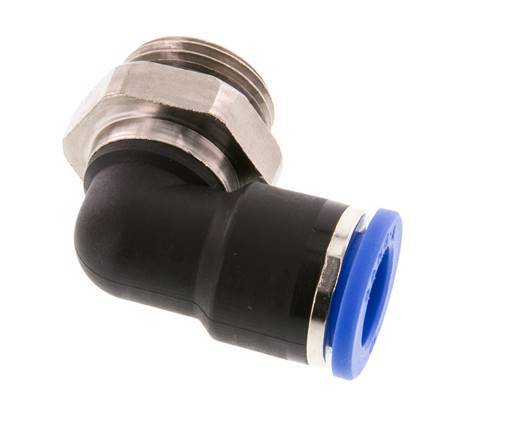 Codo de 90 grados 10mm x G3/8'' con rosca macho latón/PA 66 NBR manguito corto giratorio [2 piezas]