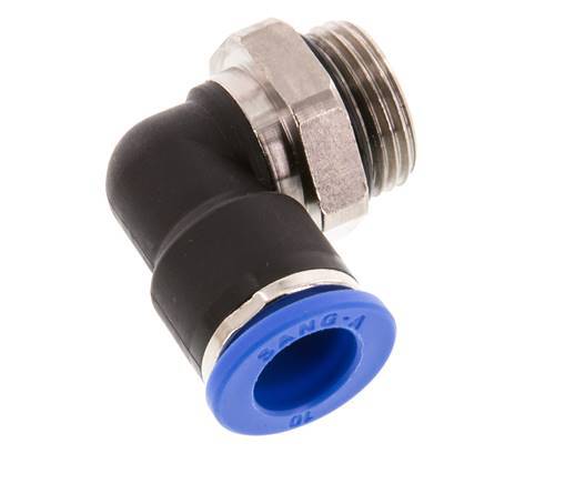 Codo de 90 grados 10mm x G3/8'' con rosca macho latón/PA 66 NBR manguito corto giratorio [2 piezas]