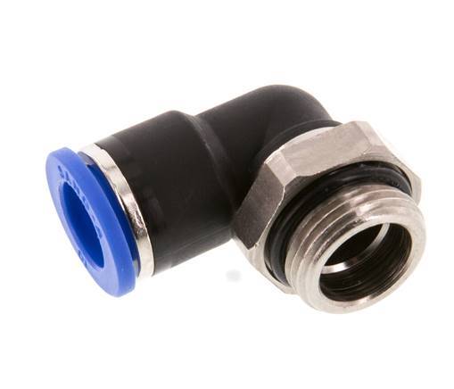 Codo de 90 grados 10mm x G3/8'' con rosca macho latón/PA 66 NBR manguito corto giratorio [2 piezas]