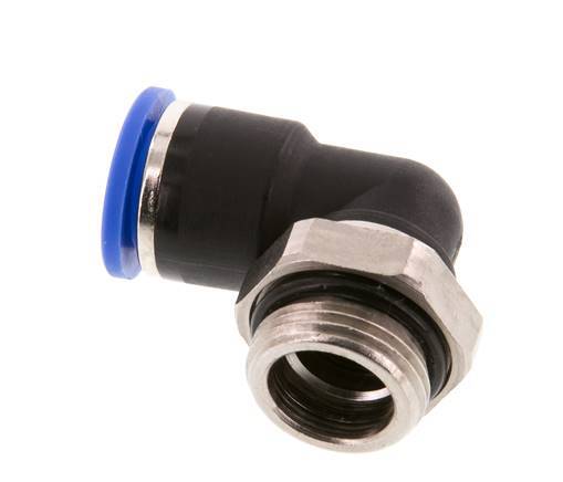 Codo de 90 grados 10mm x G3/8'' con rosca macho latón/PA 66 NBR manguito corto giratorio [2 piezas]