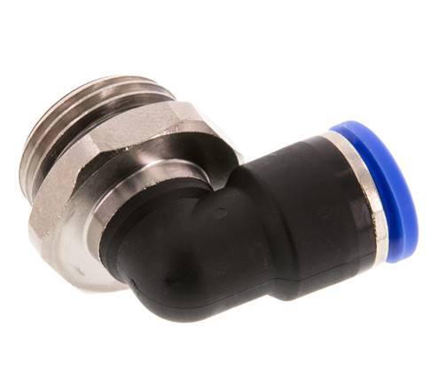 Codo de 90 grados 10mm x G1/2'' con rosca macho Latón/PA 66 NBR Manguito corto giratorio [2 piezas]