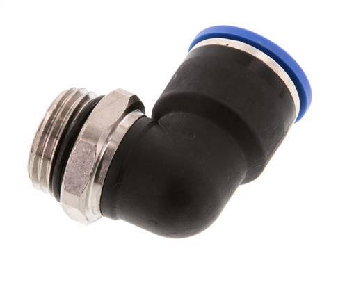 Racor rápido de 90 grados 14mm x G1/2'' con rosca macho Latón/PA 66 NBR de manguito corto giratorio