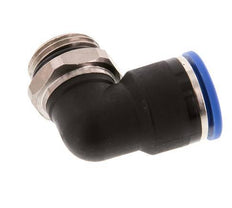 Racor rápido de 90 grados 14mm x G1/2'' con rosca macho Latón/PA 66 NBR de manguito corto giratorio