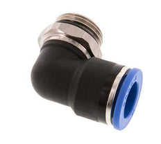 Racor rápido de 90 grados 14mm x G1/2'' con rosca macho Latón/PA 66 NBR de manguito corto giratorio