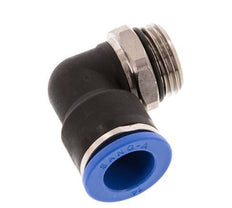 Racor rápido de 90 grados 14mm x G1/2'' con rosca macho Latón/PA 66 NBR de manguito corto giratorio