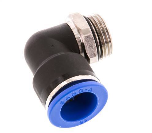 Racor de 16mm x G1/2'' 90deg con rosca macho Latón/PA 66 NBR Manguito corto giratorio