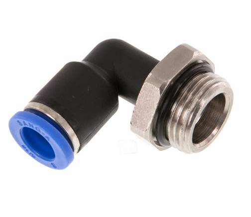 Codo de 8mm x G3/8'' de 90 grados con rosca macho latón/PA 66 NBR giratorio [2 piezas]