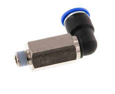 Codo de 90 grados 10mm x R1/8'' con rosca macho Latón/PA 66 NBR Manguito largo giratorio [2 piezas]