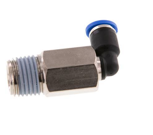 Codo de 90 grados de 4mm x R1/4'' con rosca macho latón/PA 66 NBR de manguito largo giratorio [2 piezas]