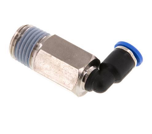 Codo de 90 grados de 4mm x R1/4'' con rosca macho latón/PA 66 NBR de manguito largo giratorio [2 piezas]
