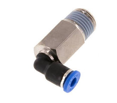 Codo de 90 grados de 4mm x R1/4'' con rosca macho latón/PA 66 NBR de manguito largo giratorio [2 piezas]