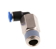 Codo de 90 grados de 4mm x R1/4'' con rosca macho latón/PA 66 NBR de manguito largo giratorio [2 piezas]