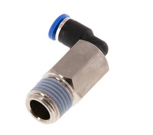Codo de 90 grados de 4mm x R1/4'' con rosca macho latón/PA 66 NBR de manguito largo giratorio [2 piezas]