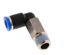 Codo de 90 grados de 8mm x R1/4'' con rosca macho latón/PA 66 NBR de manguito largo giratorio [2 piezas]