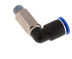 Racor rápido de 90 grados 12mm x R1/4'' con rosca macho Latón/PA 66 NBR de manguito largo giratorio