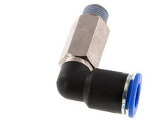 Racor rápido de 90 grados 12mm x R1/4'' con rosca macho Latón/PA 66 NBR de manguito largo giratorio