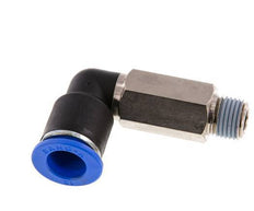 Racor rápido de 90 grados 12mm x R1/4'' con rosca macho Latón/PA 66 NBR de manguito largo giratorio