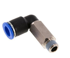 Racor rápido de 90 grados 12mm x R1/4'' con rosca macho Latón/PA 66 NBR de manguito largo giratorio