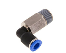 Codo de 90 grados 8mm x R3/8'' con rosca macho Latón/PA 66 NBR Manguito largo giratorio [2 piezas]