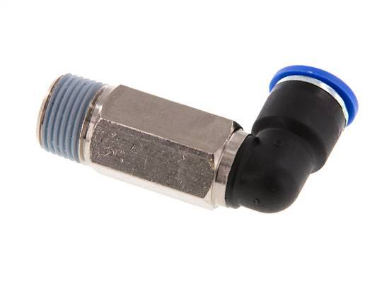 Codo de 90 grados de 10mm x R3/8'' con rosca macho Latón/PA 66 NBR de manguito largo giratorio [2 piezas]