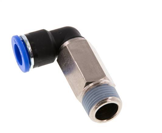 Codo de 90 grados de 10mm x R3/8'' con rosca macho Latón/PA 66 NBR de manguito largo giratorio [2 piezas]