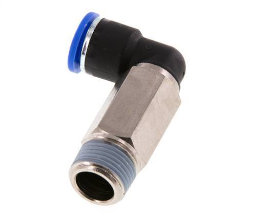 Codo de 90 grados de 10mm x R3/8'' con rosca macho Latón/PA 66 NBR de manguito largo giratorio [2 piezas]