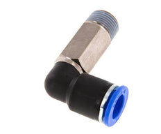 Racor rápido de 90 grados 12mm x R3/8'' con rosca macho Latón/PA 66 NBR de manguito largo giratorio