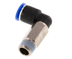 Racor rápido de 90 grados 12mm x R3/8'' con rosca macho Latón/PA 66 NBR de manguito largo giratorio