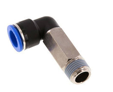 Racor a presión de 16mm x R1/2'' de 90 grados con rosca macho Latón/PA 66 NBR de manguito largo giratorio