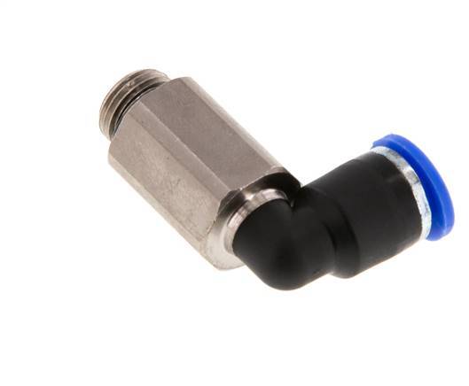 Codo de 6mm x G1/8'' de 90 grados con rosca macho Latón/PA 66 NBR Manguito largo giratorio [2 piezas]