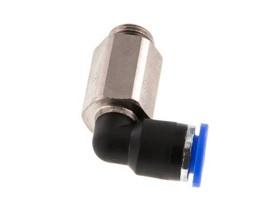Codo de 6mm x G1/8'' de 90 grados con rosca macho Latón/PA 66 NBR Manguito largo giratorio [2 piezas]