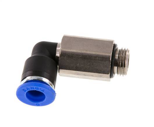 Codo de 6mm x G1/8'' de 90 grados con rosca macho Latón/PA 66 NBR Manguito largo giratorio [2 piezas]