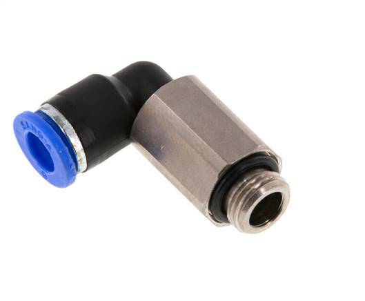 Codo de 6mm x G1/8'' de 90 grados con rosca macho Latón/PA 66 NBR Manguito largo giratorio [2 piezas]