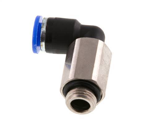 Codo de 6mm x G1/8'' de 90 grados con rosca macho Latón/PA 66 NBR Manguito largo giratorio [2 piezas]