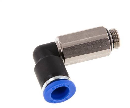 Codo de 90 grados de 8mm x G1/8'' con rosca macho latón/PA 66 NBR de manguito largo giratorio [2 piezas]
