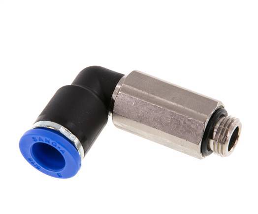 Codo de 90 grados de 8mm x G1/8'' con rosca macho latón/PA 66 NBR de manguito largo giratorio [2 piezas]