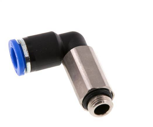 Codo de 90 grados de 8mm x G1/8'' con rosca macho latón/PA 66 NBR de manguito largo giratorio [2 piezas]