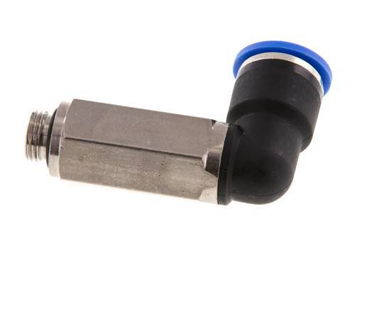 Codo de 90 grados 10mm x G1/8'' con rosca macho Latón/PA 66 NBR Manguito largo giratorio [2 piezas]