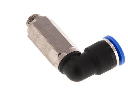 Codo de 90 grados 10mm x G1/8'' con rosca macho Latón/PA 66 NBR Manguito largo giratorio [2 piezas]