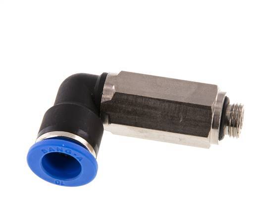 Codo de 90 grados 10mm x G1/8'' con rosca macho Latón/PA 66 NBR Manguito largo giratorio [2 piezas]