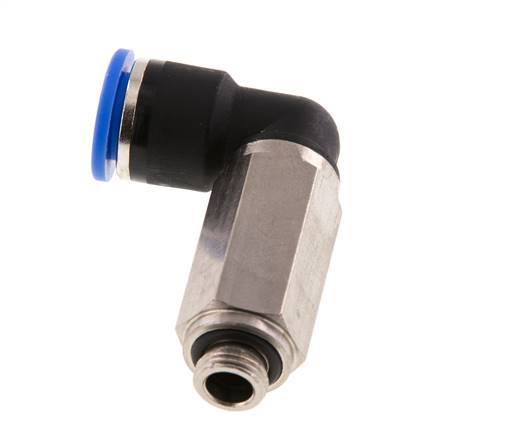 Codo de 90 grados 10mm x G1/8'' con rosca macho Latón/PA 66 NBR Manguito largo giratorio [2 piezas]