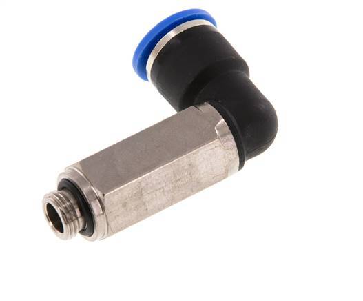 Codo de 90 grados 10mm x G1/8'' con rosca macho Latón/PA 66 NBR Manguito largo giratorio [2 piezas]