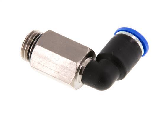 Codo de 90 grados 8mm x G1/4'' con rosca macho Latón/PA 66 NBR Manguito largo giratorio [2 piezas]