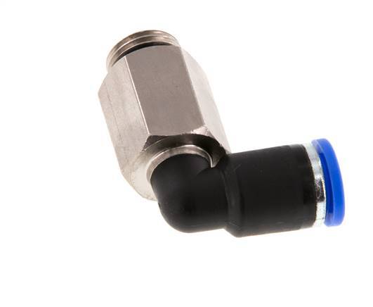 Codo de 90 grados 8mm x G1/4'' con rosca macho Latón/PA 66 NBR Manguito largo giratorio [2 piezas]